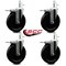Service Caster 6'' Phenolic Swivel 7/16'' Grip Ring Stem Caster with Total Lock Brake, 4PK SCC-GRTTL20S615-PHR-716138-4 - alternate 2